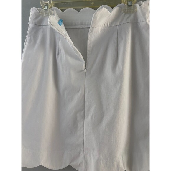 J. McLaughlin Cameron A-Line Skirt Size 10 White Scalloped Hem Nautical Coastal - Picture 3 of 12